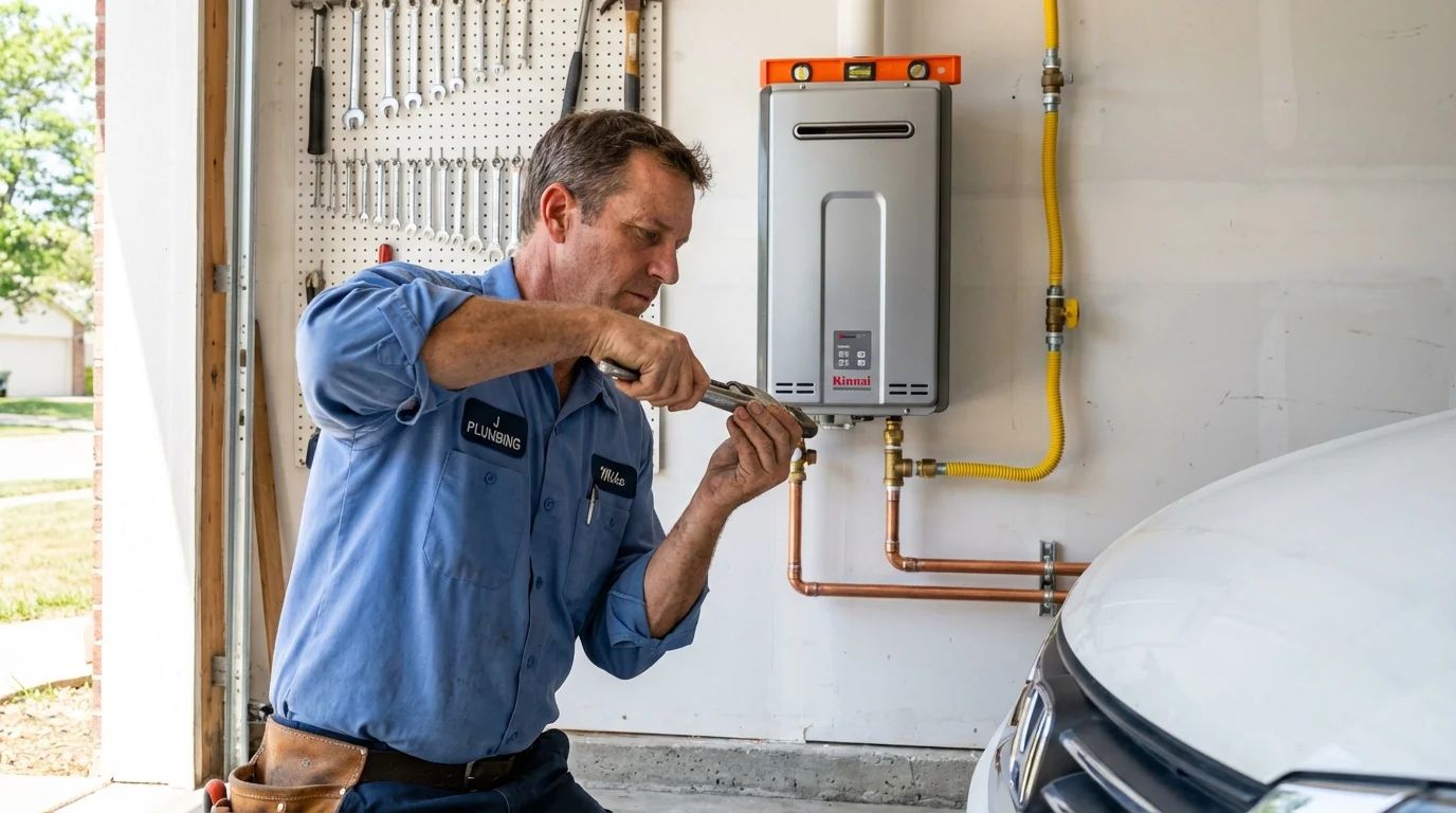 Tankless water heater installation by a Johns Plumbing LLC plumber in Westhampton